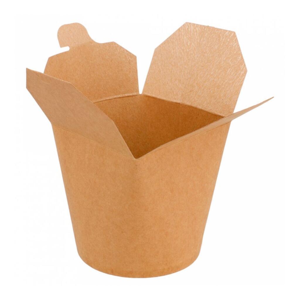 Коробка для лапши 780 мл, натуральный цвет, d 9 см, h 9 см, СВЧ, 50шт, картон Garcia De Pou | 223.06