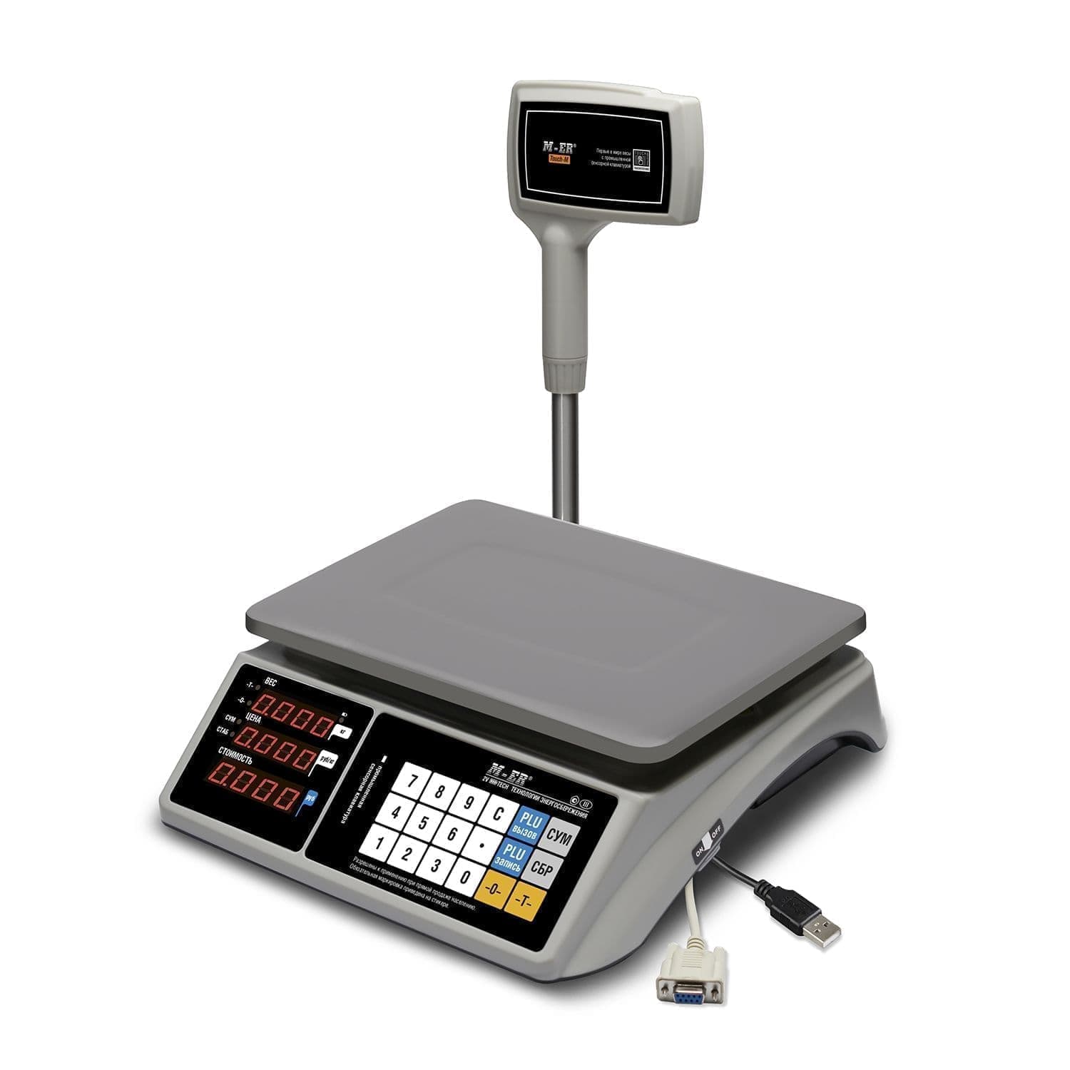 Весы торговые настольные M-ER 328 ACPX-6.1 "TOUCH-M" LED RS232 и USB