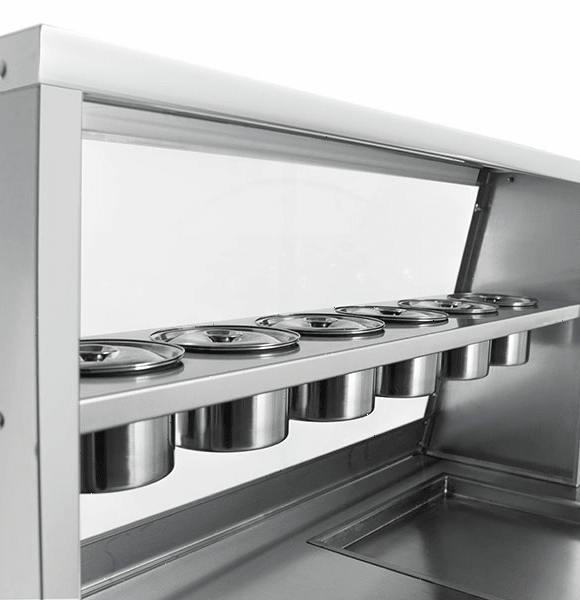 Фризер для жареного мороженого Foodatlas KCB-1F (контейнеры, световой короб, стол для топпингов)