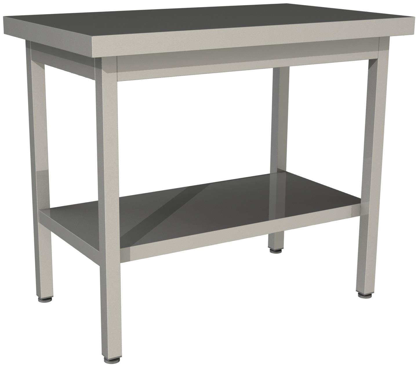 Стол производственный без борта со сплошной полкой Restoinox СП-13/7-П