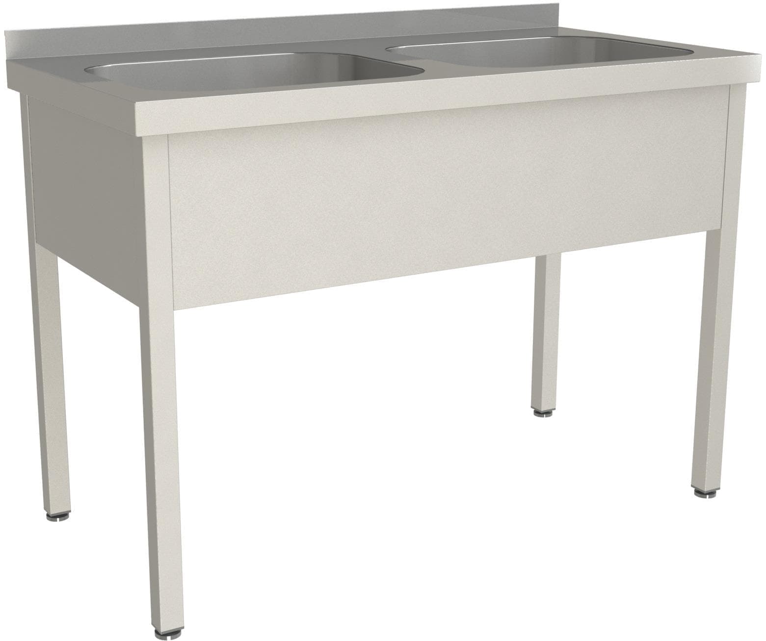 Ванна моечная двухсекционная цельнотянутая с бортом Restoinox ВМЦ-2/12/6-Б