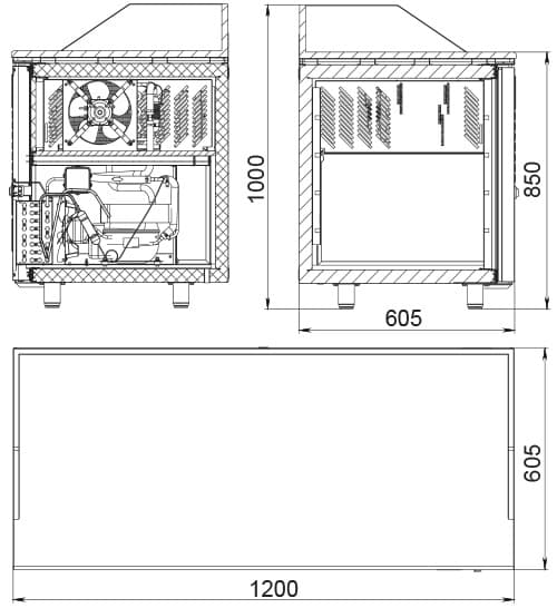 Стол холодильный (для пиццы) Polair TM2pizza‑GC