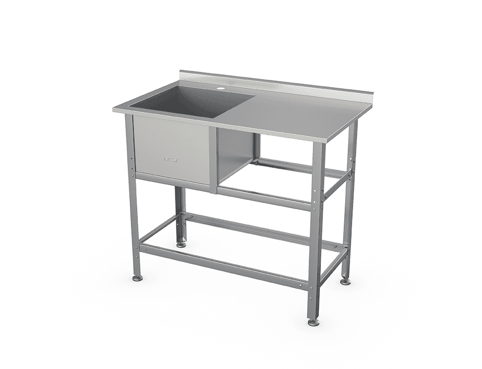 Стол с моечной ванной Atesy ВСМС-Б-1Л.430-1010.580-1-02 (ВМС-1/430 с бортом)
