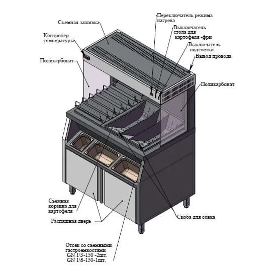Стол тепловой Simeco СТ1007 (999.0US.44971)