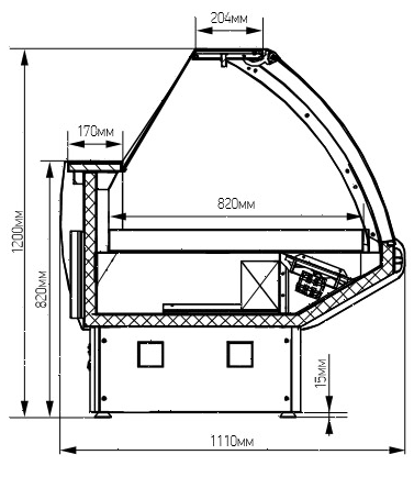 Витрина холодильная Марихолодмаш Парабель ВХСл-1,25 (без агрегата)