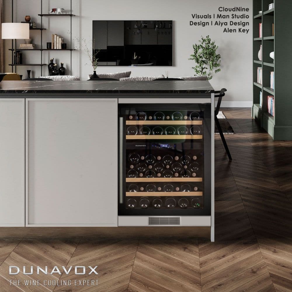 Шкаф винный Dunavox DX-53.130DBK/DP