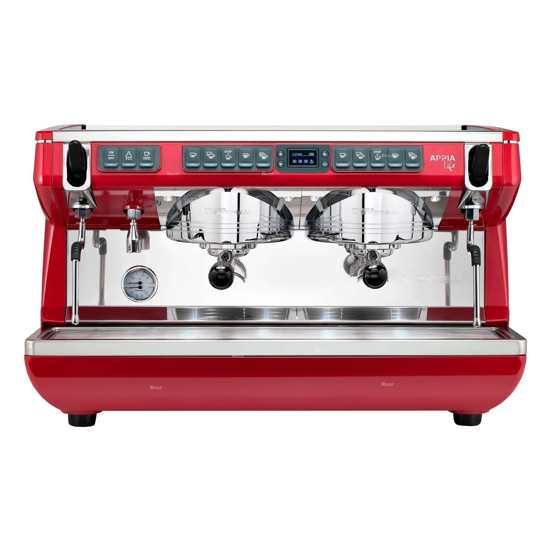 Кофемашина рожковая Nuova Simonelli Appia Life XT 2Gr V высокие группы, Easy Cream, красная