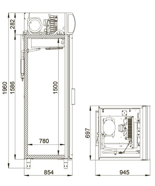 Шкаф холодильный для икры Polair DP107‑S + замок