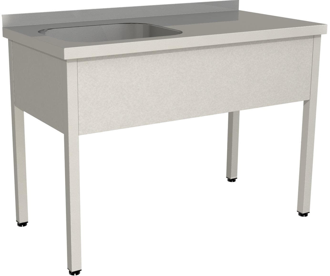 Стол с моечной ванной Restoinox ВМЦР/1-12/6-БЛ цельнотянутая с бортом