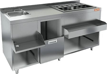 Коктейльная барная станция закрытая Hicold НБМКС-15/6БПК (без ящиков и вертушки)