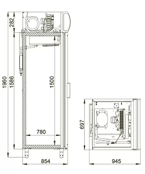Шкаф холодильный для икры Polair DP107_S + замок