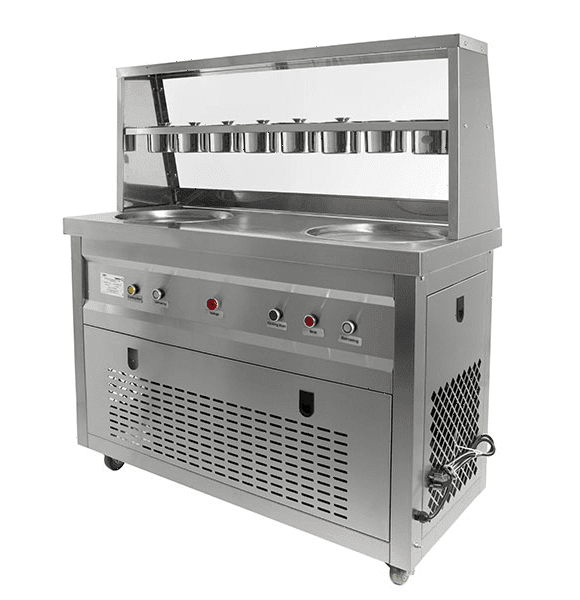 Фризер для жареного мороженого Foodatlas KCB-2Y (контейнеры, стол для топпингов)