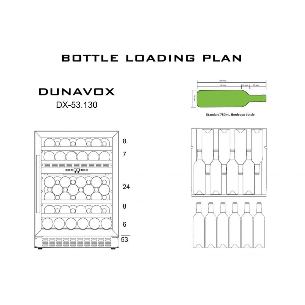 Шкаф винный Dunavox DX-53.130DWK/DP