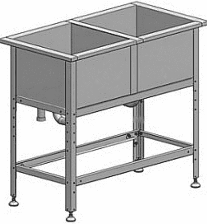 Ванна моечная Марихолодмаш М-2-0,3-0,53/1,01