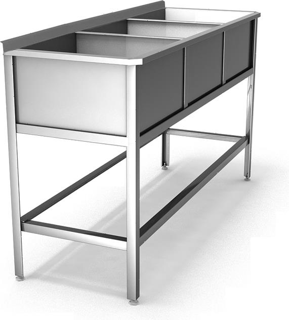 Ванна моечная с бортом Hessen ВМП 3/6 нерж