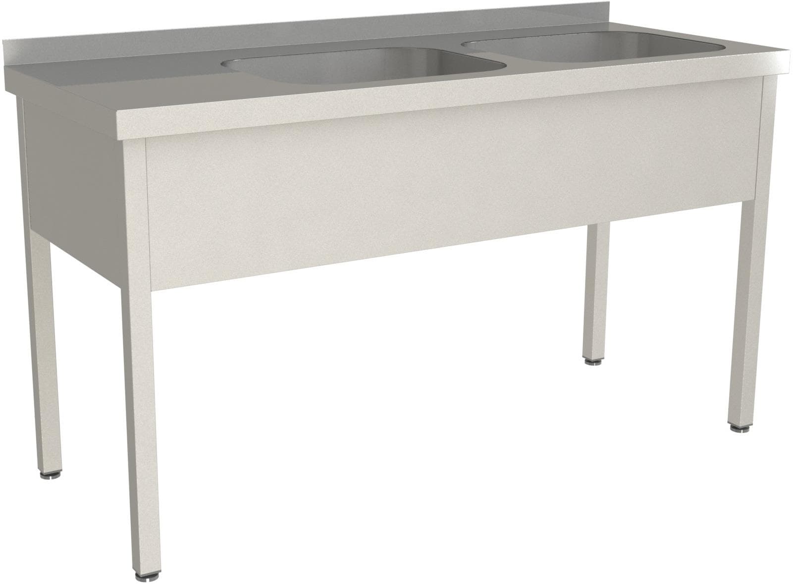 Ванна моечная двухсекционная цельнотянутая с бортом Restoinox ВМЦ-2/15/6-БП