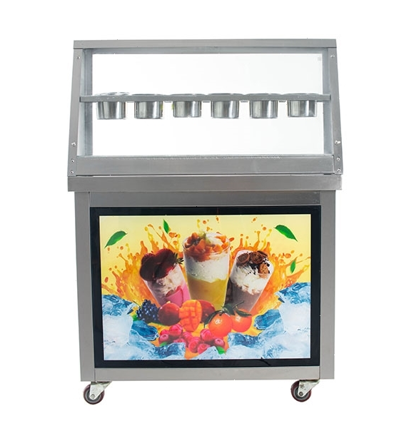 Фризер для жареного мороженого Foodatlas KCB-1Y (контейнеры, световой короб, стол для топпингов)