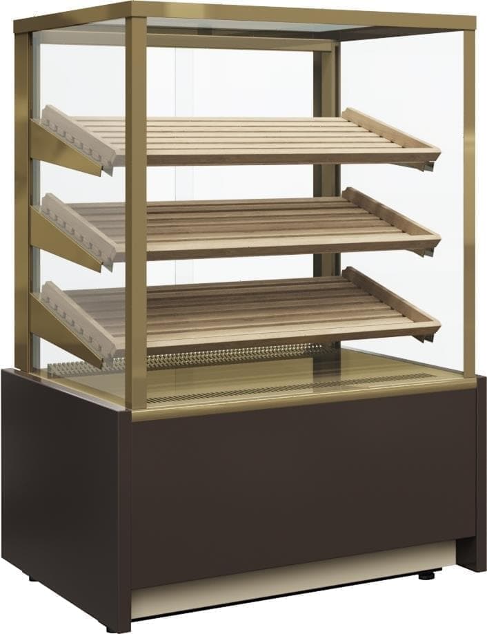 Витрина хлебная Carboma KC70 N 0,6-2 Cube Техно 9006-9005 (открытая)