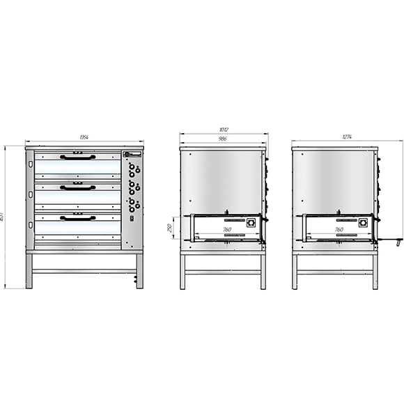 Печь хлебопекарная Восход ХПЭ-750/3 С стекл двери