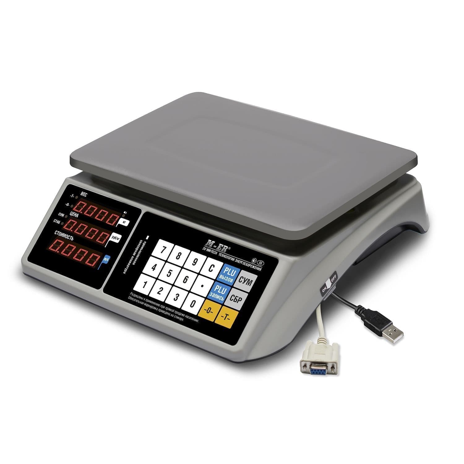 Весы торговые настольные M-ER 328 AC-15.2 "TOUCH-M" LED RS232 и USB