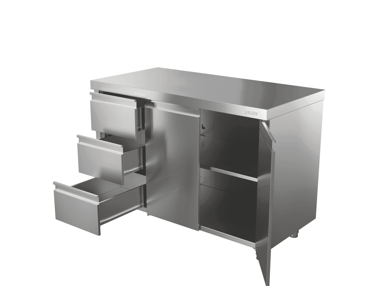 Стол-тумба с дверями Atesy СТ-С-1200.700-02-Р-3Л (СТ-2/1200/700 с ящиками)