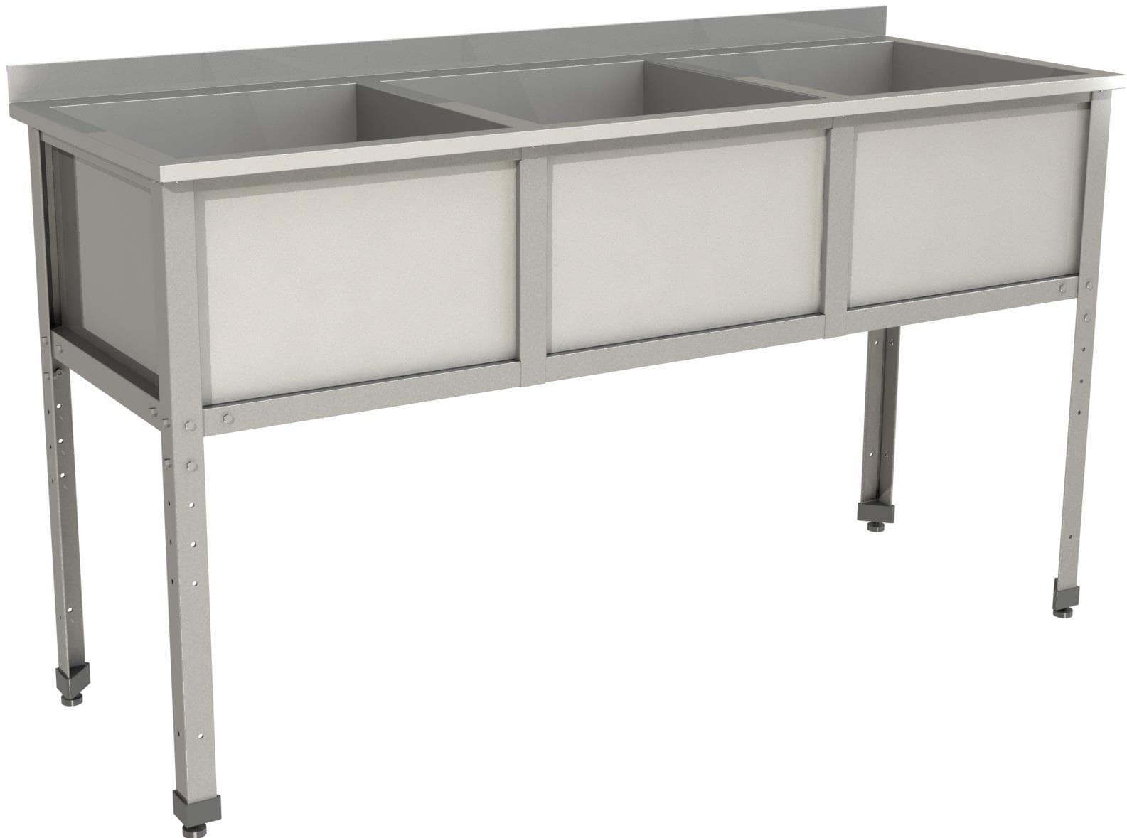 Ванна моечная трехсекционная с бортом Restoinox ВМС-3/5-Б-ЭН