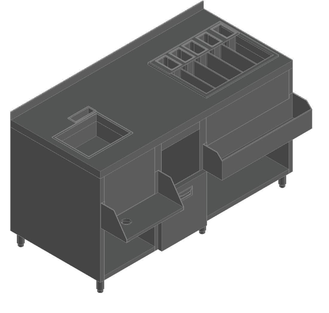 Коктейльная барная станция закрытая Hicold НБМКС-15/7БПК (без ящиков и вертушки)