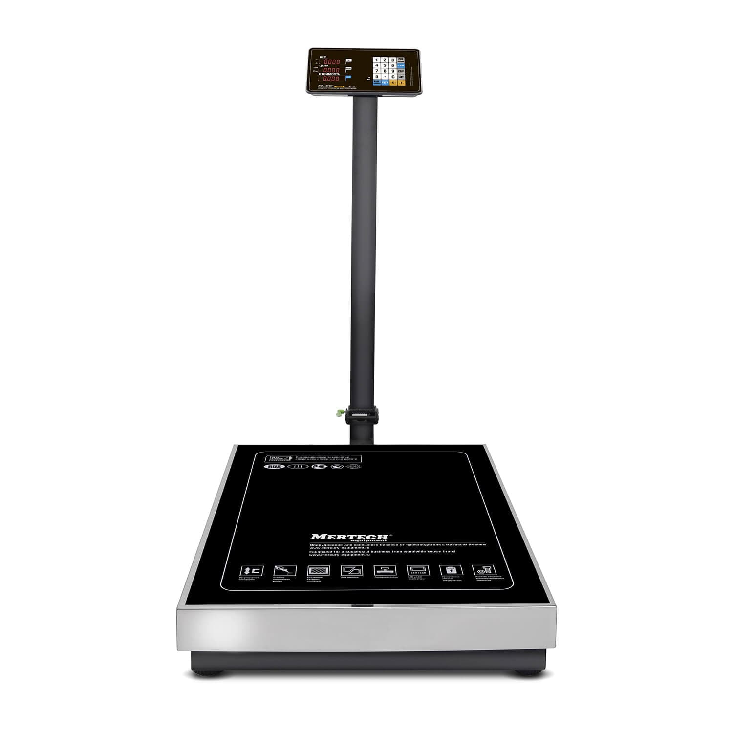 Весы торговые напольные M-ER 333 ACLP-300.50/100 "TRADER" расчет стоимости LED