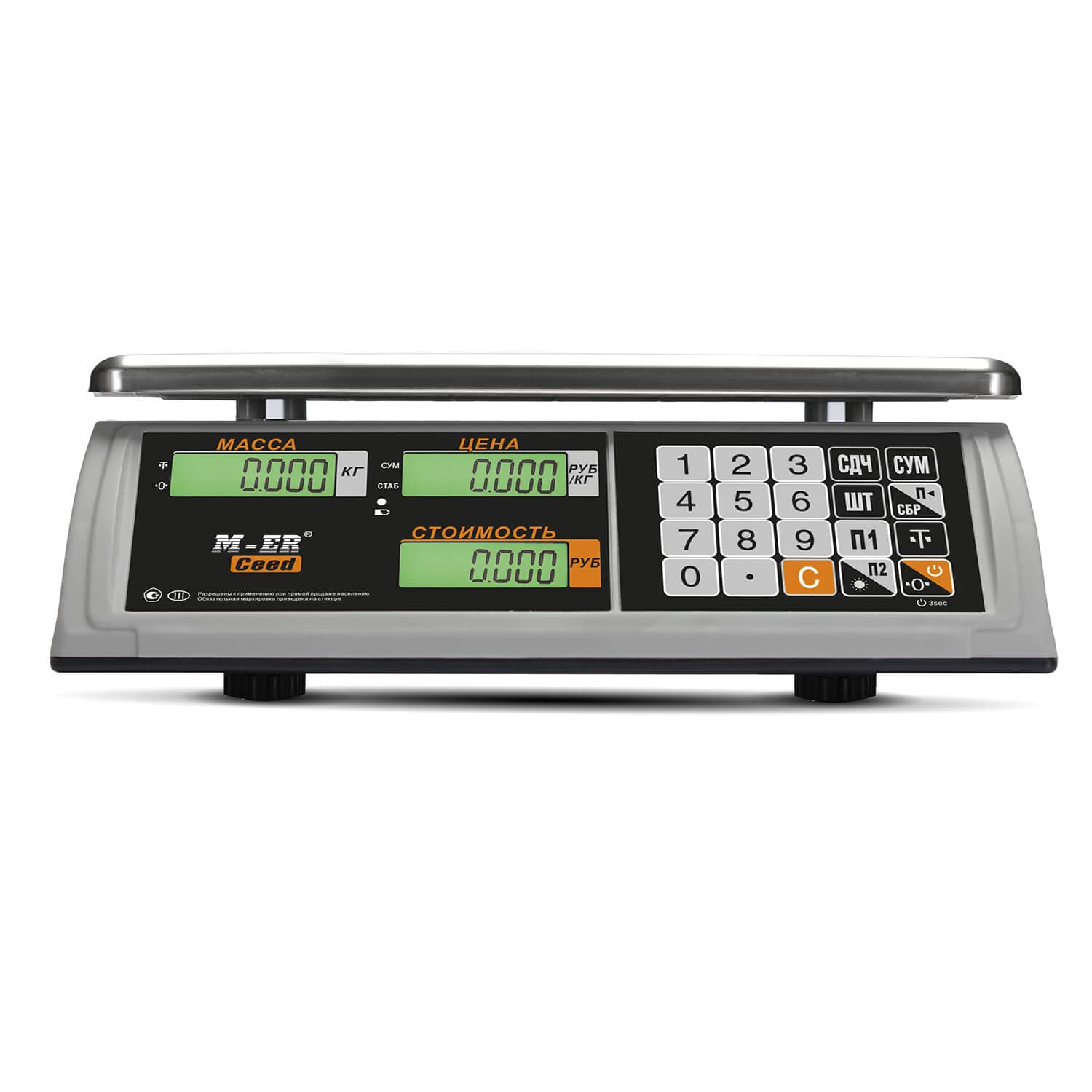 Весы торговые настольные M-ER 327 AC-15.2 "Ceed" LCD Белые