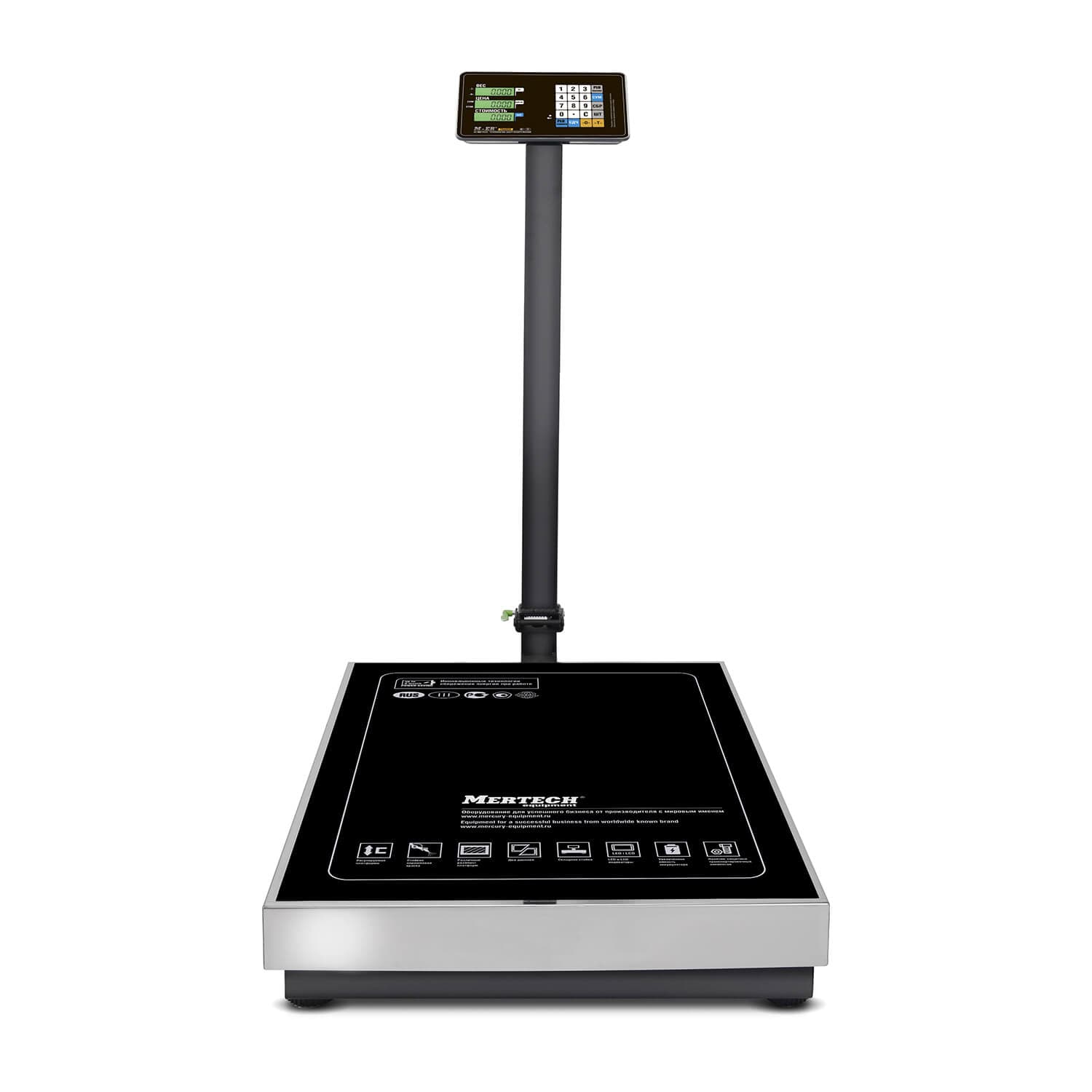 Весы торговые напольные M-ER 333 ACLP-600.200 "TRADER" расчет стоимости LCD