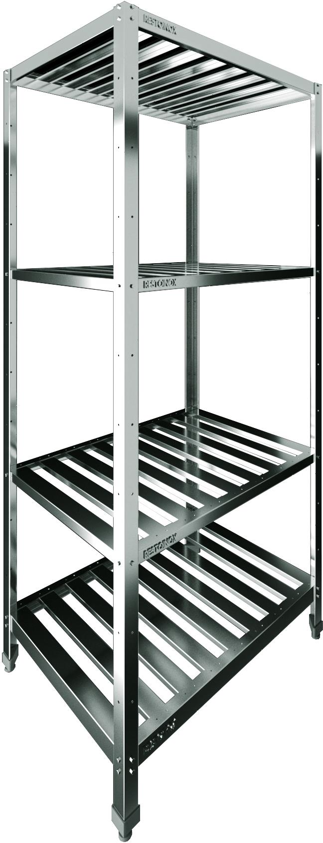 Стеллаж производственный с решетчатой полкой Restoinox СТПР-9/4-ЭЦ
