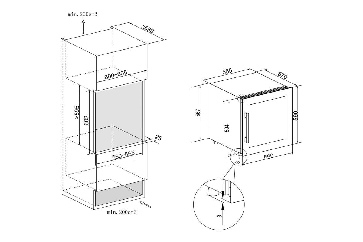 Шкаф винный Temptech OBI 60 SS