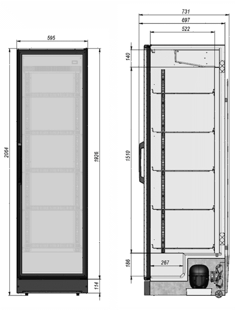 Шкаф холодильный Briskly 5 (RAL 7024)