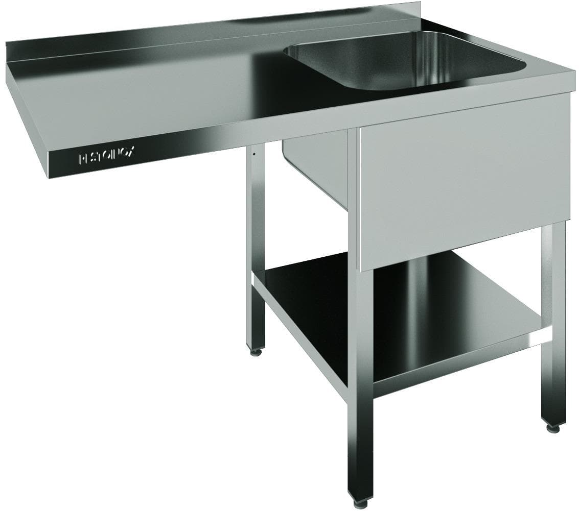 Стол с моечной ванной Restoinox ВМЦРК/1-12/7-БП крыло под посудомойку слева