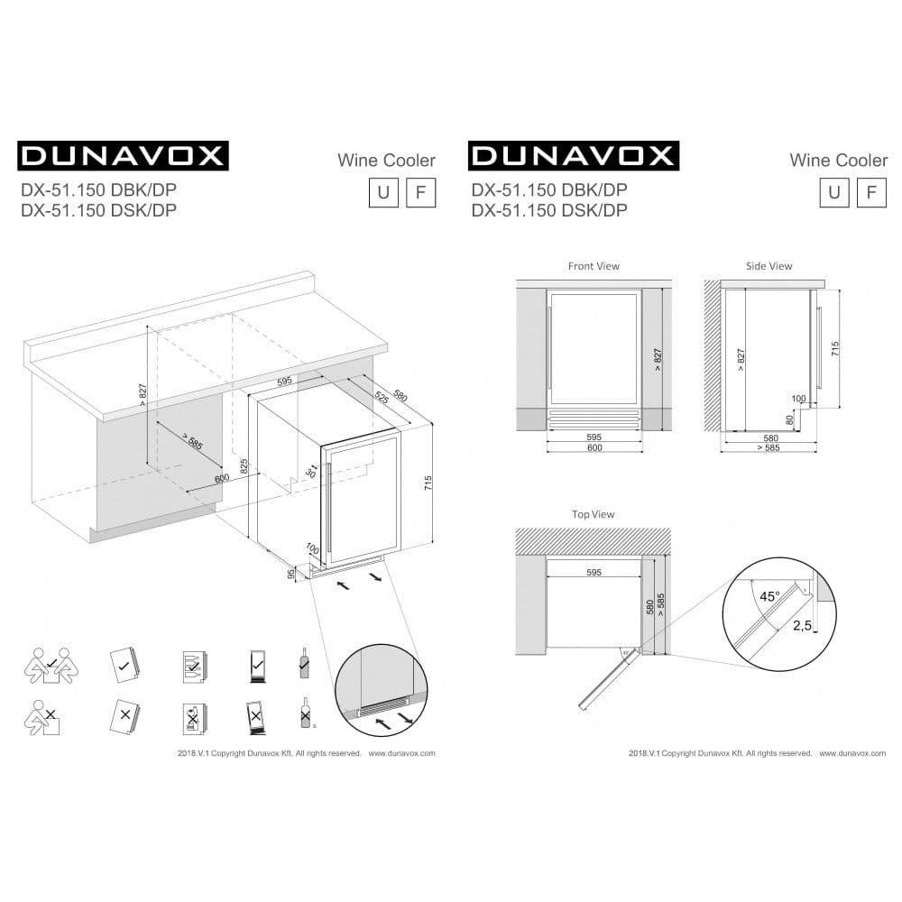 Шкаф винный Dunavox DX-51.150DBK/DP