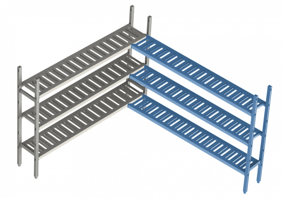 Стеллаж модульный Polair Load.Me Poly 18AL.3PP40.15C, доп. угловой