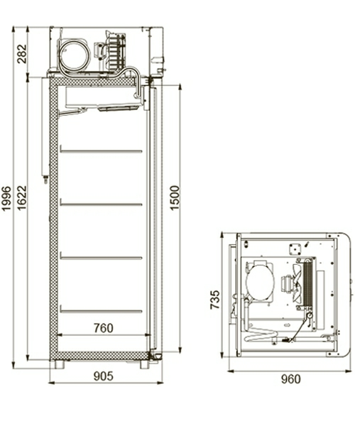 Шкаф морозильный Polair CB107_Sm Alu