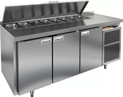 Стол холодильный (саладетта) Hicold SL1_111SN с крышкой