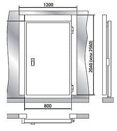 Дверной блок Polair 1200x2560 мм (световой проём 800x1850 мм)