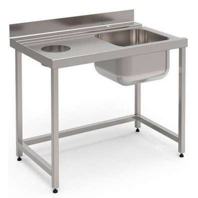 Стол для посудомоечных машин Vortmax 1200х770х870 мм левый, с отверстием для сбора отходов