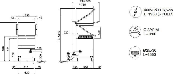 Купольная посудомоечная машина Krupps Koral K1100E