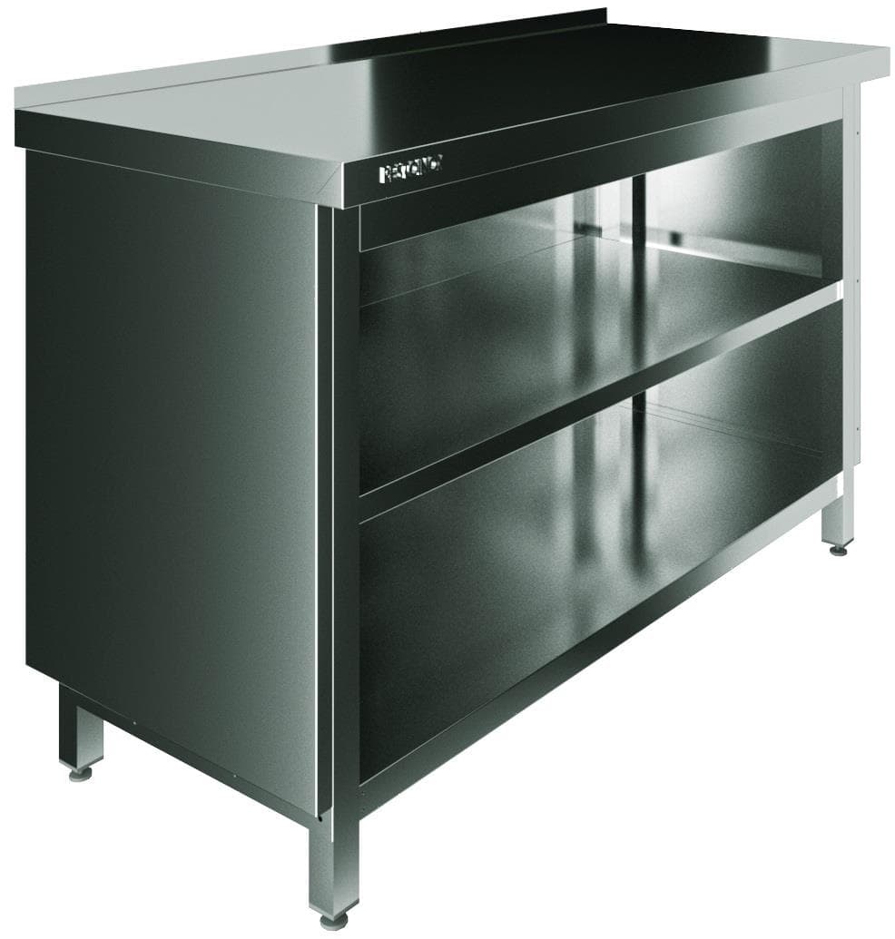Стол производственный закрытый без дверей с бортом Restoinox СП3-18/7-Б