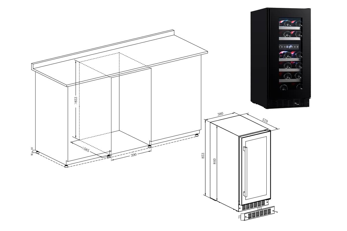 Шкаф винный Temptech SOMQ38DRB