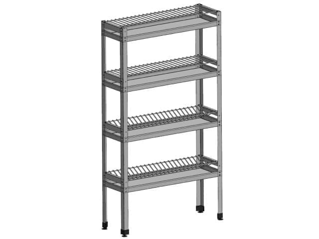 Стеллаж для посуды и приборов GPsteel СКТ4-с+