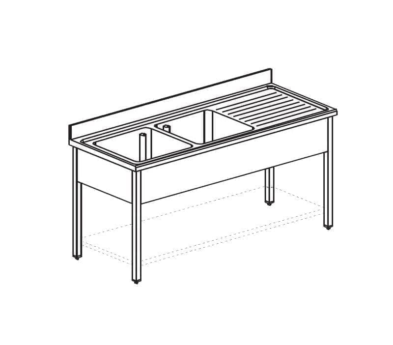 Ванна моечная Apach Chef Line L2S206-54RWSH