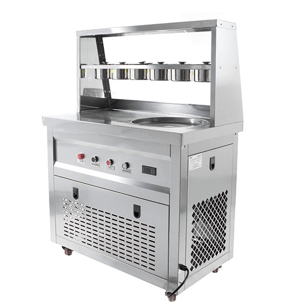 Фризер для жареного мороженого Foodatlas KCB-1Y (контейнеры, стол для топпингов, контроль темп.)