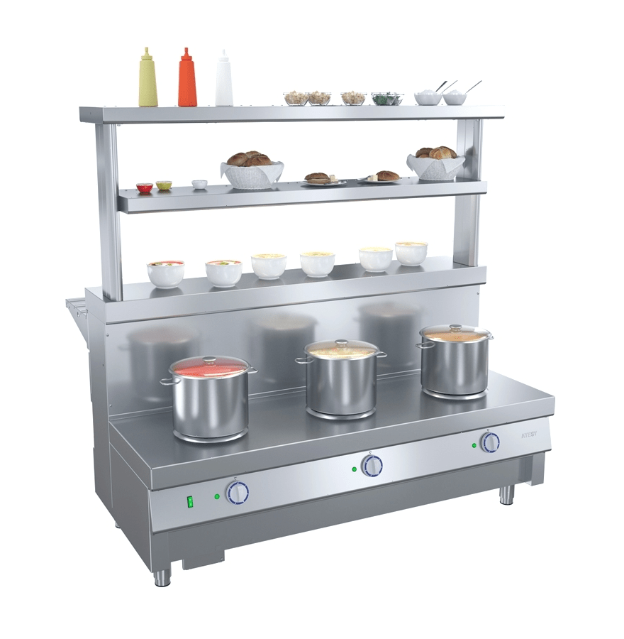 Прилавок-мармит для первых блюд Atesy Ривьера М1-3.1500-02-О без полок