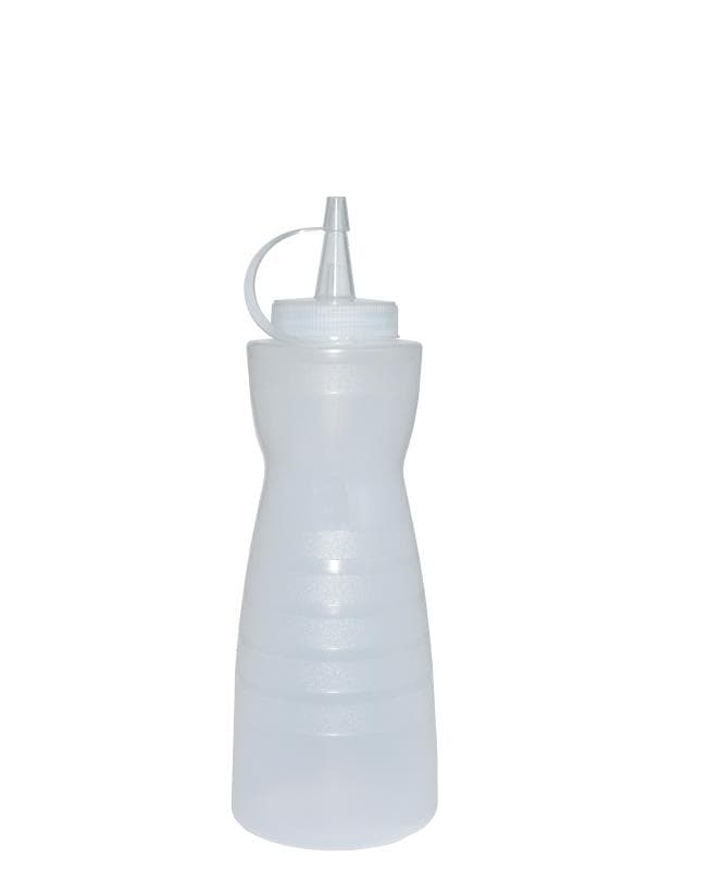 Емкость для соуса 700мл d=68мм h=240мм фигурная с крышкой прозрачная Мастергласс | 1748