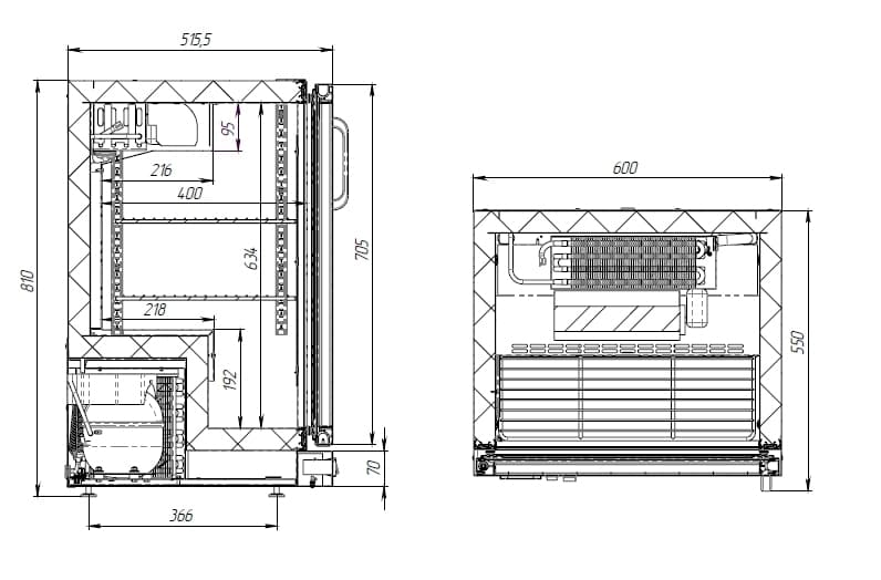 Стол холодильный барный Polair TD101‑Bar без столешницы