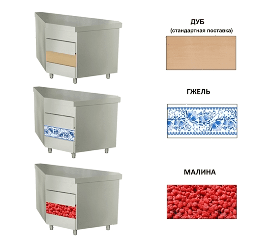 Передняя панель Atesy Ривьера (476 мм, для МП внешний 90°) дуб (стандартная поставка)